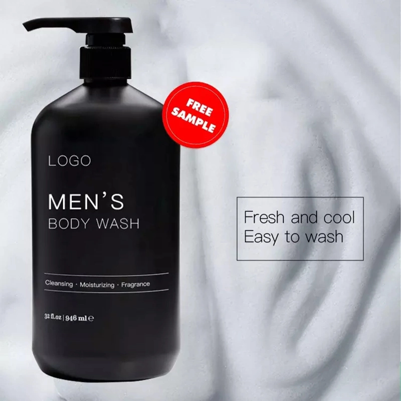 Private Label Logo Brand Natural Liquid Soap Perfumed Bubble Cool Organic Men's Body Wash Shower Gel for Men