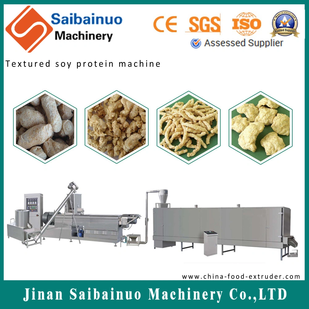 Stainless Steel Automatic Texture Soya Protein Meat Chunks Mince Processing Production Line