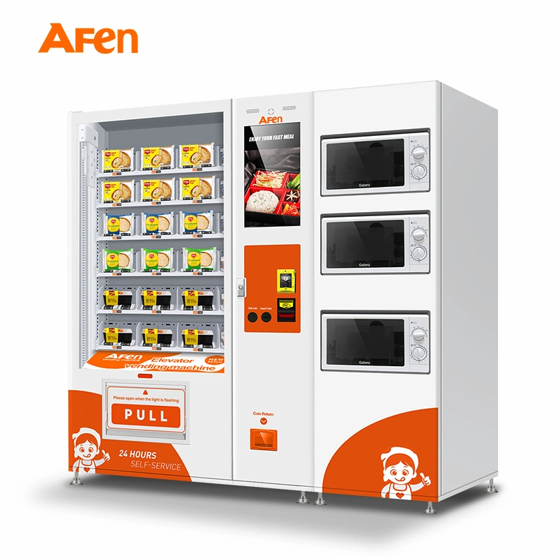 Afen Vollautomatische Pizza Vending Machine Hot Food Vending Machine Mit Förderband Mikrowellenaufzug