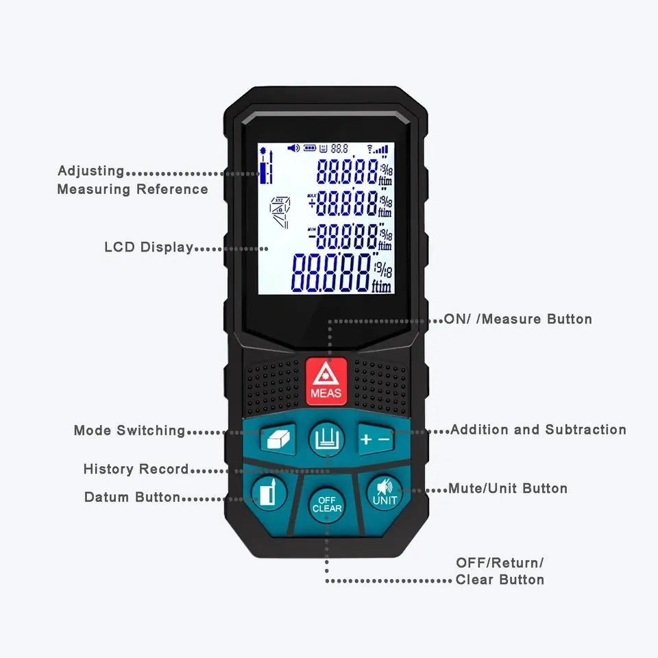 80m Laser Distance Electronic Angle Meter High Precision (LDM-S8B 80)