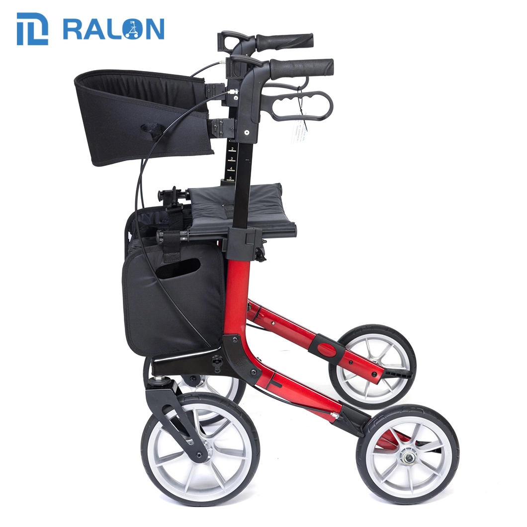 The Newest Style Four Wheels Walking Rollator with Shopping Bag Convenient Sitting