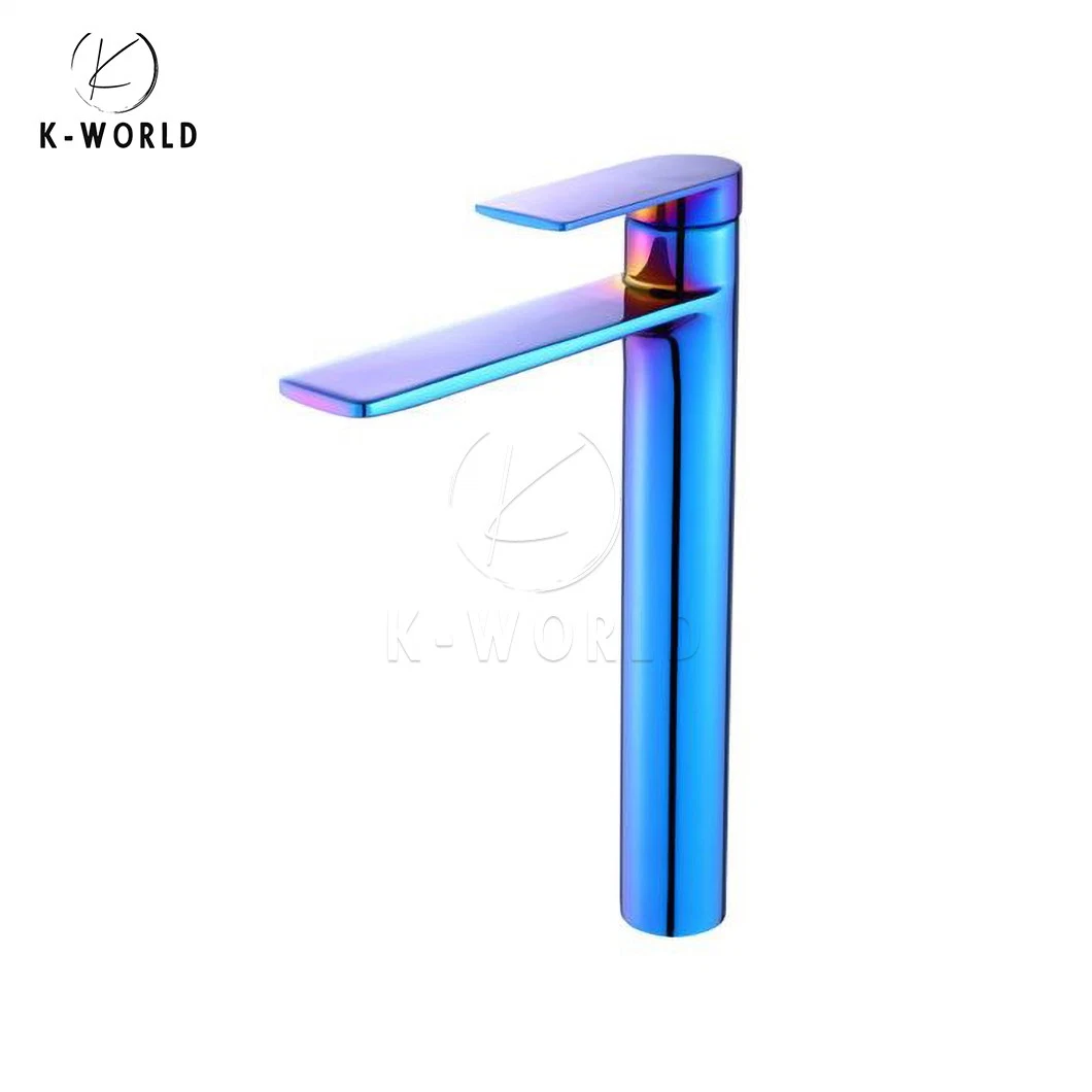 K-World Counter Top Basin Faucet Fabricators OEM Custom LED Wash Basin Tap China 8.625 Inch Spout Height Bathroom Basin Mixer Tap