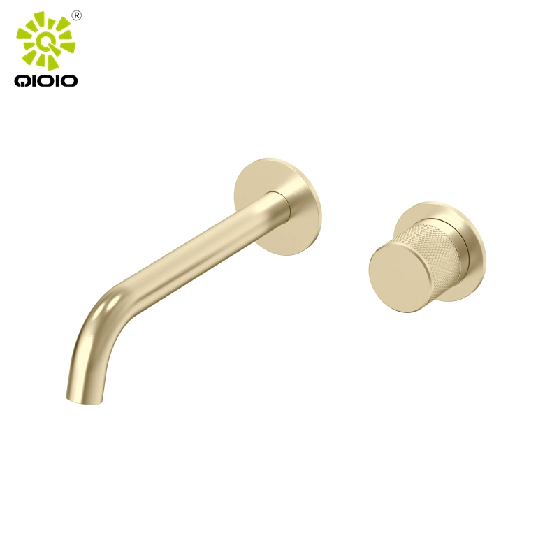 2022 New Handle Design 304 Stainless Steel Brushed Gold Rotate 360 Degrees Bathroom Concealed Basin Faucet