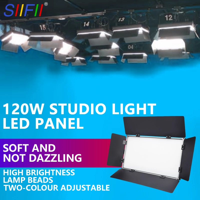 Vídeo e iluminação de áudio profissional de 120 W, Nova iluminação de estúdio de fotografia Painel de luz de vídeo LED para vídeo de estúdio