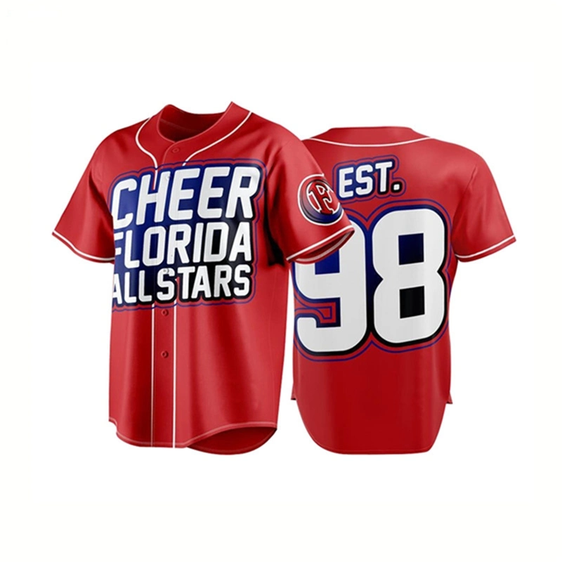 Polyester Sportswear atmungsaktive Baseball Shirts Fashion Sublimation Baseball Trikots für Männer