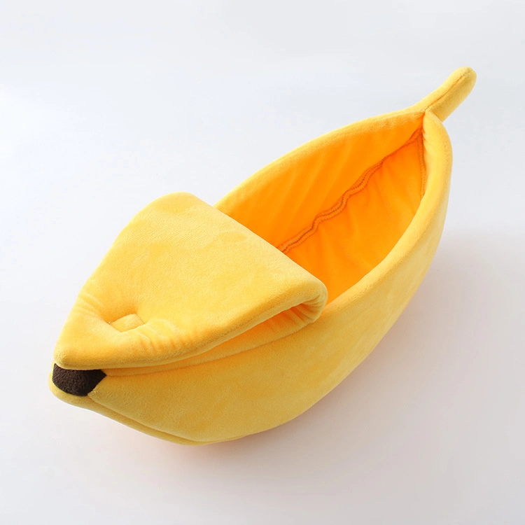 Banana Shape Pet Bed Soft Warm Cat Dog Cuddle Bed Pet Supplies for Cats Kittens Rabbit