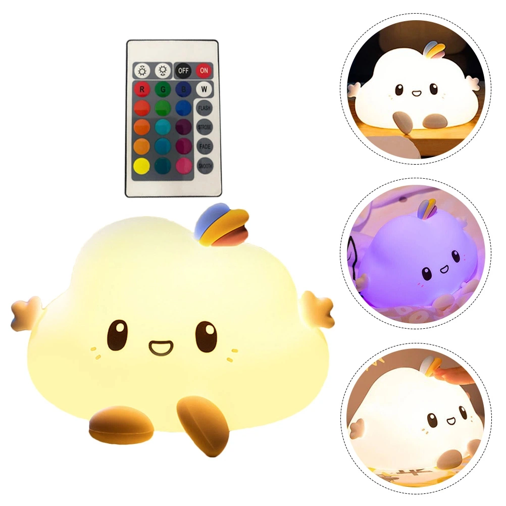 Cartoon Children Night Light Silicone Rechargeable Table Light Lovely Cloud Light Children Night Lamp