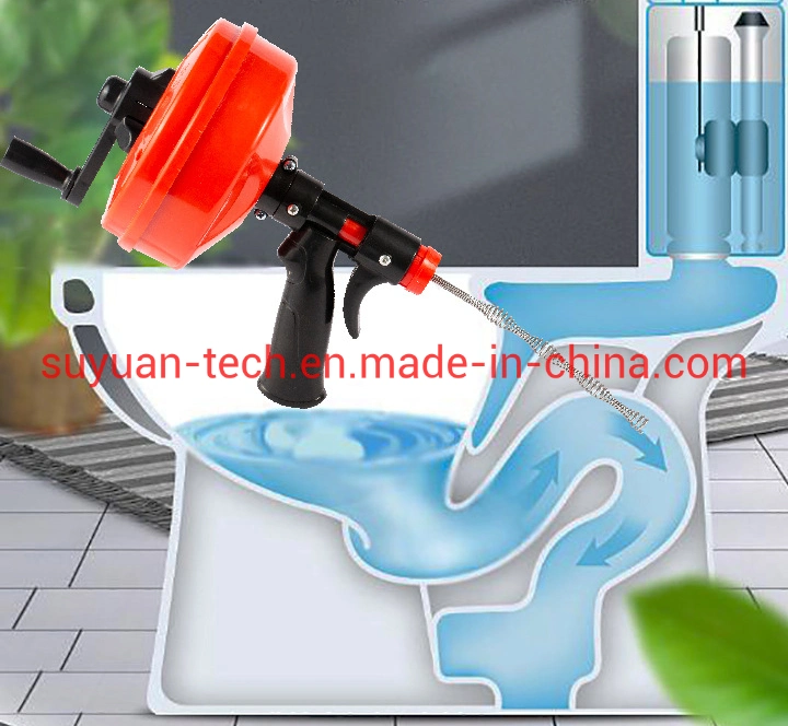 Self Feed Hand Operated Double Drain Dredge for Kitchen Toilet Drain Plug Hair Tool