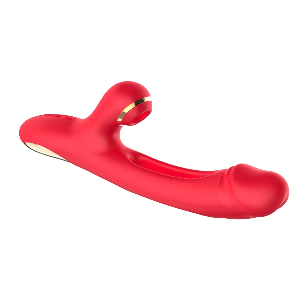 2023 New Arrival 3 in 1 Rose Shaped Long Colorful Purple Red Clitoral Vagina Suction Sucking Vibrating Sex Toy Dildo Rose Vibrator