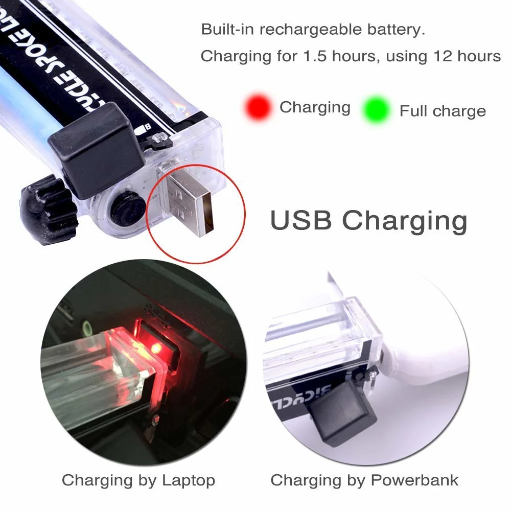 La luz de la rueda de bicicleta Bicicleta recargable luces habló de neumáticos