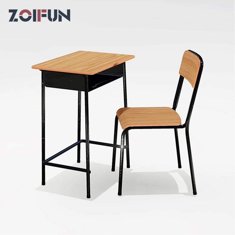 MDF HPL Melamine Classroom University School Wooden Chipwood Student Simple Classic Metal Desk