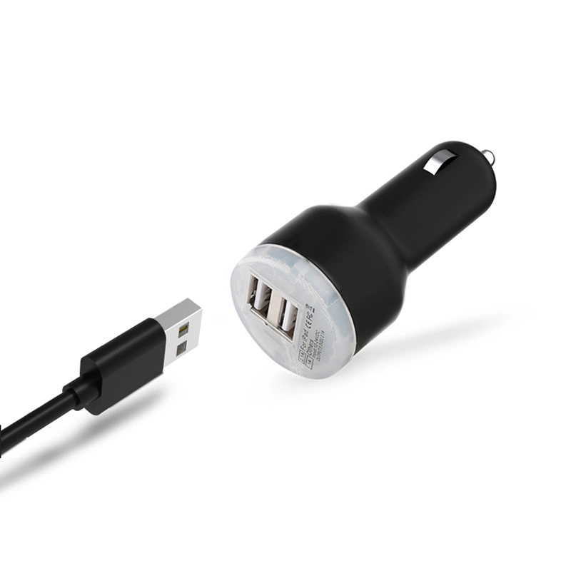 Carregador USB colorido para automóvel 5V 2.1A para telemóvel e tablet