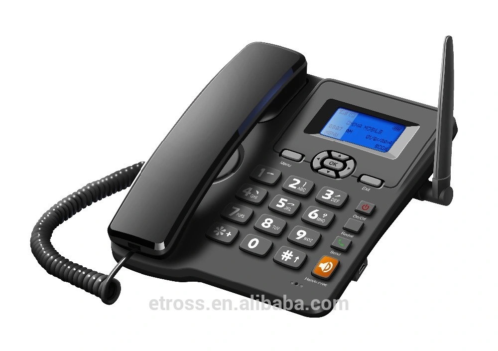 Téléphone de bureau fixe sans fil GSM (MTK6261M module à l'intérieur)