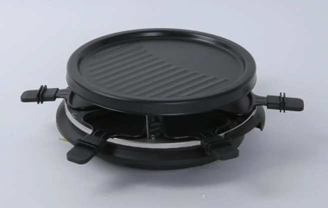 Electric 4 Person Detachable Raclette Grill with Healthy Nonstick Alu Plate for Indoor BBQ