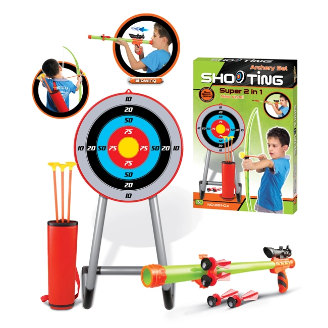 Niños 2 en 1 Juguetes deportivos Bow and Arrow Play Set Disparo Tiro con arco interesante arco para niños y niñas