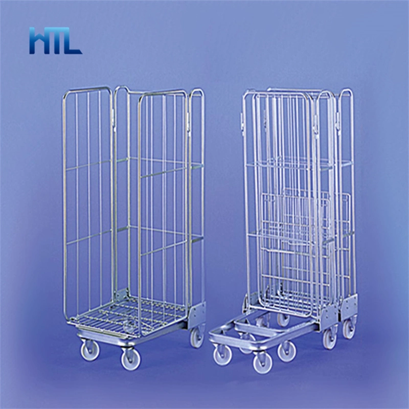 Customized Transport Cargo Storage Nesting Foldable Galvanized Steel Roller Cages