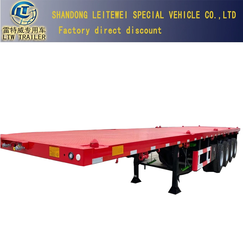 BPW/Fuwa Axles 20-45FT Platform for Container Transport Semi Trailer for Sale