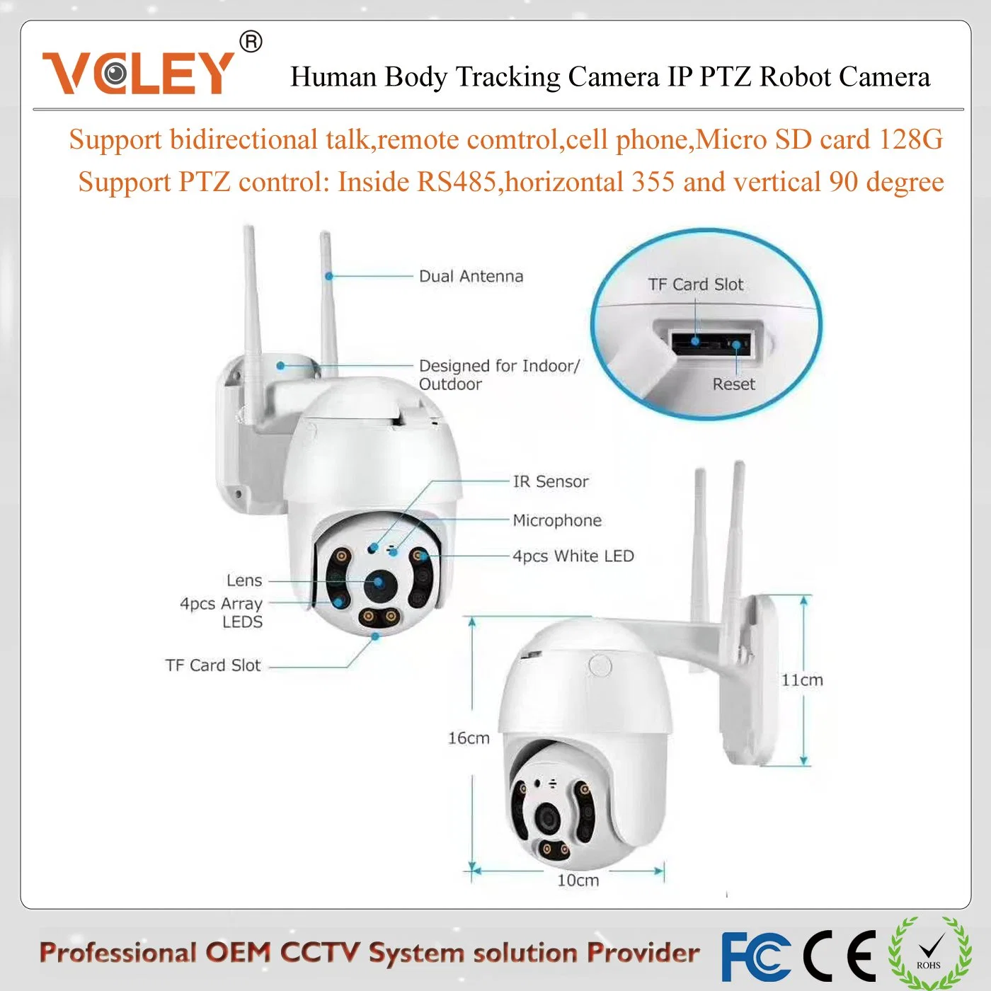 Câmara IP sem fios alimentados a bateria da câmara de vídeo sem fio de vigilância de segurança CCTV