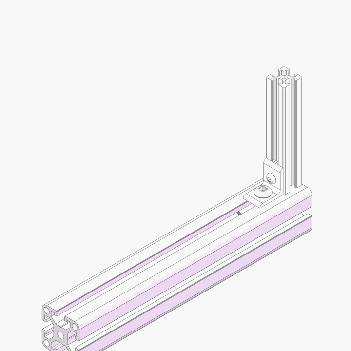 Китай Производитель 6006 Оптовая высокая точность 2 отверстие L форма Кронштейн для подключения алюминиевых профилей с V-образным пазом (20 - 40)