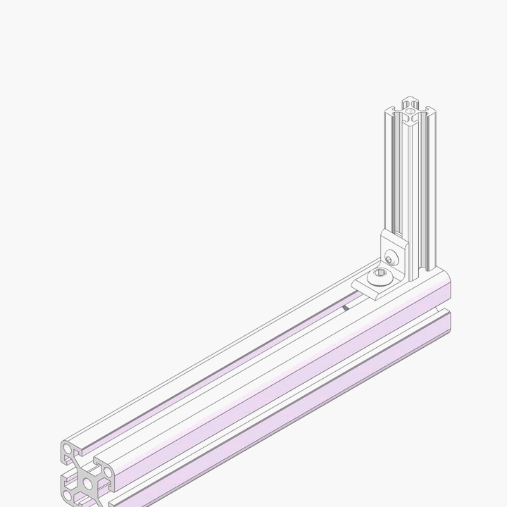 China Manufacturer 6006 Wholesale/Supplier High Precision 2 Hole L Shape Bracket for V Slot Aluminum Profiles Connecting (20 to 40)