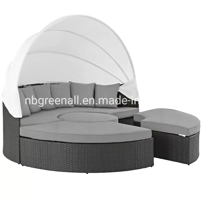 All-Weather PE Ratán Ronda mimbre Sofá cama Sofá con muebles de patio techado establece