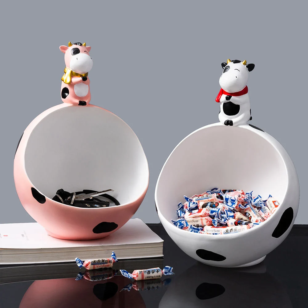 Creative Milk Storage Tank Resin Animal Candy Key Debris Storage Ball