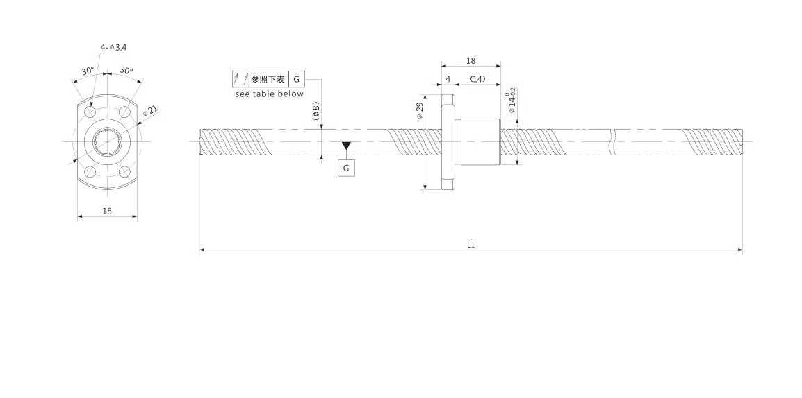 Kgg High Elasticity Plastic Lead Screw for Analysis Equipment (P-MSS Series, Lead: 12mm, Shaft: 8mm)