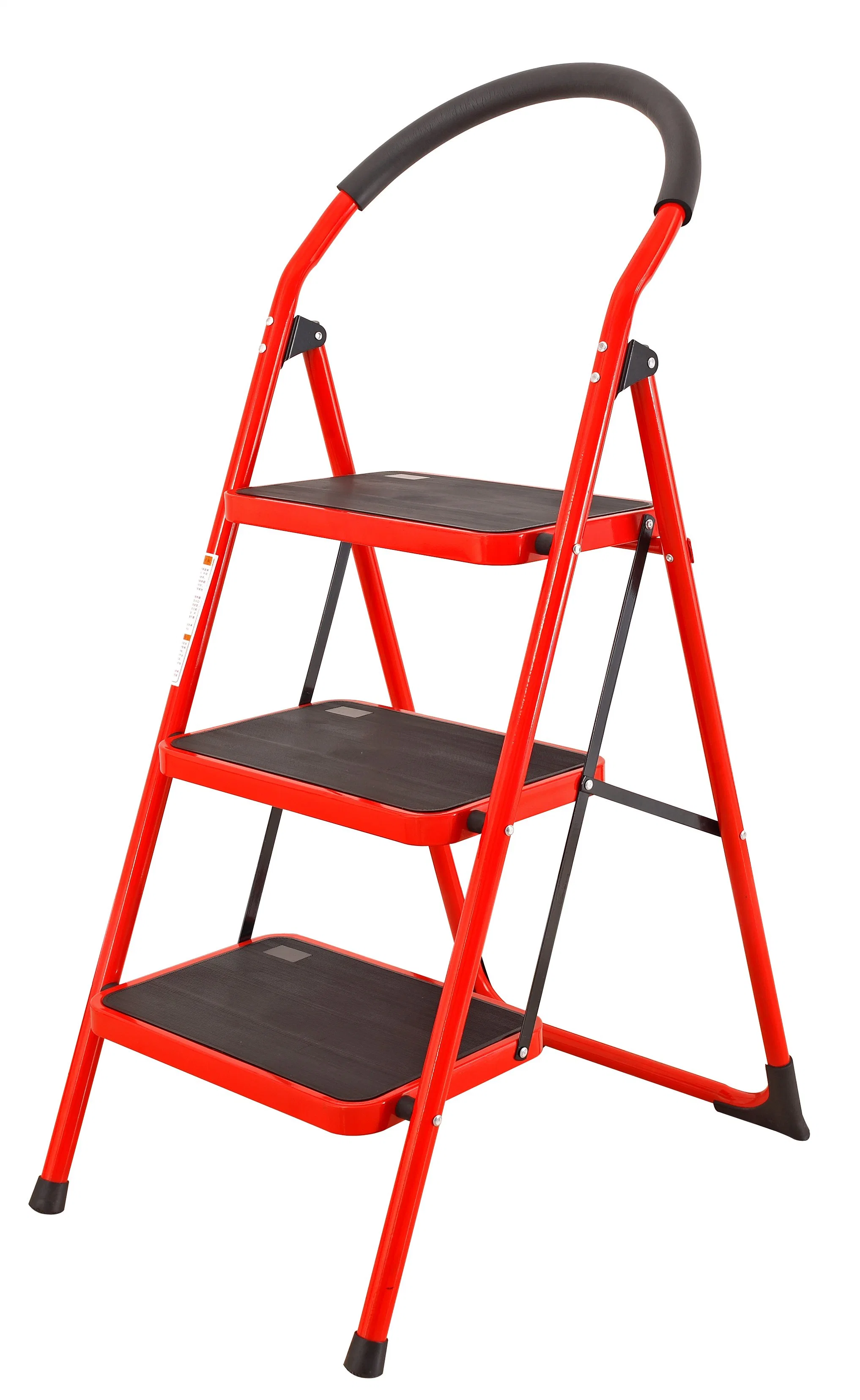 Deliladder 3 Step Folding Portable Steel Ladder for Home