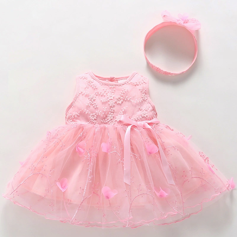 Summer Children's Clothing Baby Girl Sleeveless Dress Lace Princess Dress