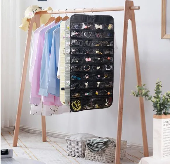 Home Earrings Organizer Hanging Jewellery Organizer with 80 Pockets