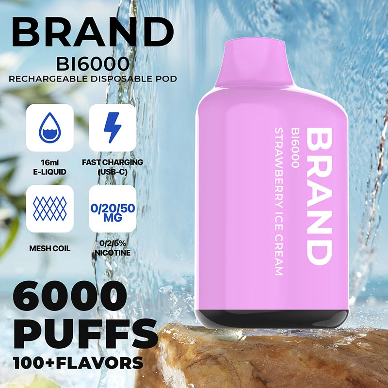 Hidi OEM ODM Private Brand White Label wiederaufladbare 12 Geschmacksrichtungen 6000 Puff Vape	E Zigarettenzerstäuber