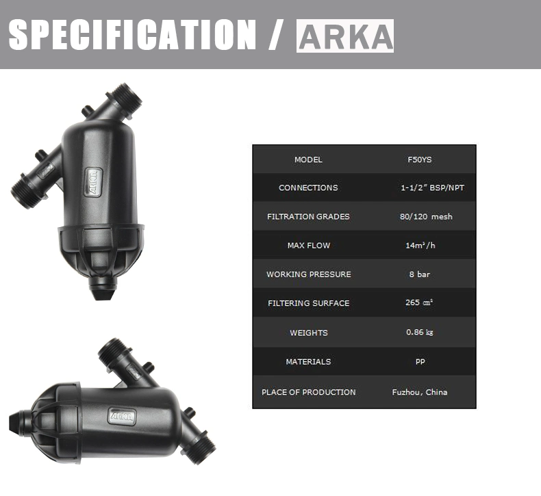 1-1/2 Inch Plastic Y Screen Filter for Irrigation