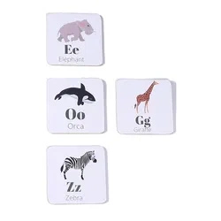 Novo Design Animais Animais Cartoon Alphabet Educação Coaster e Placemats Placemat de cortiça MDF