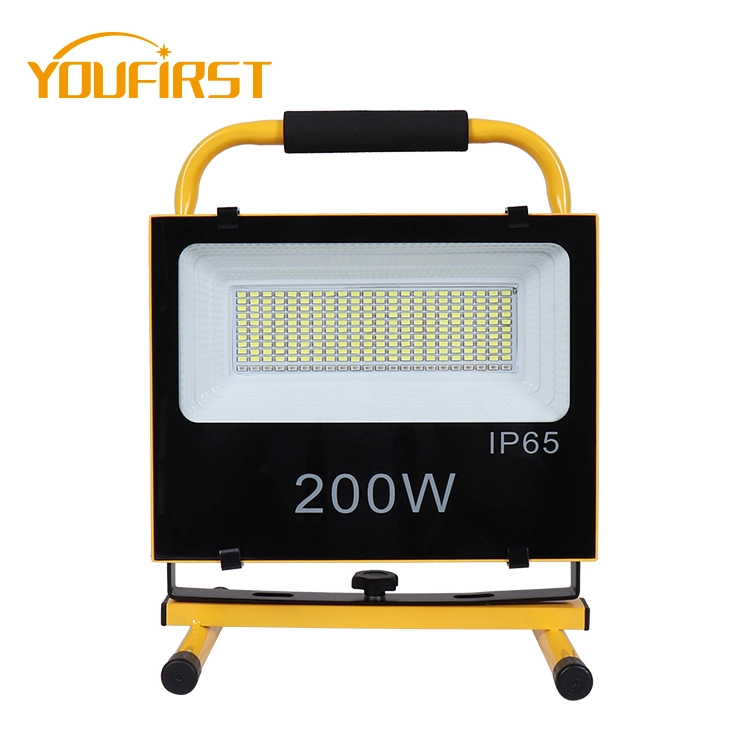 IP65 Waterproof 100W LED Solar Flood Lights Remote Control Factory Direct Sale Night Market Stall Automatic Charging Searchlight