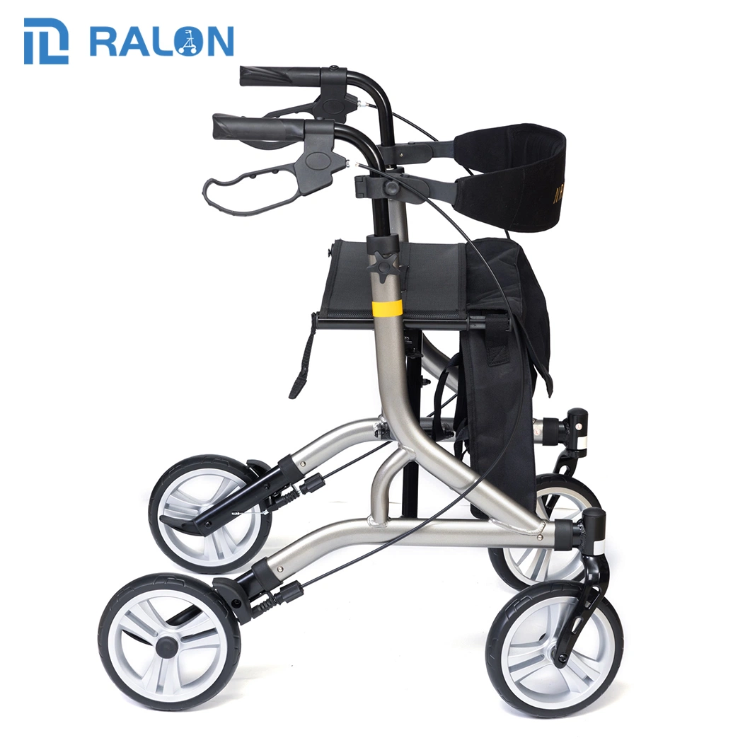 Wholesale Hot Sales Medical Storage Bag and Soft Seat Aluminum Walker Rollator