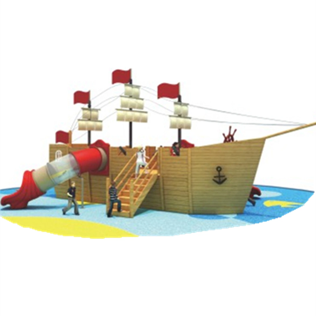 O parque de diversões no exterior para crianças de madeira equipamentos de playground coberto Veleiro