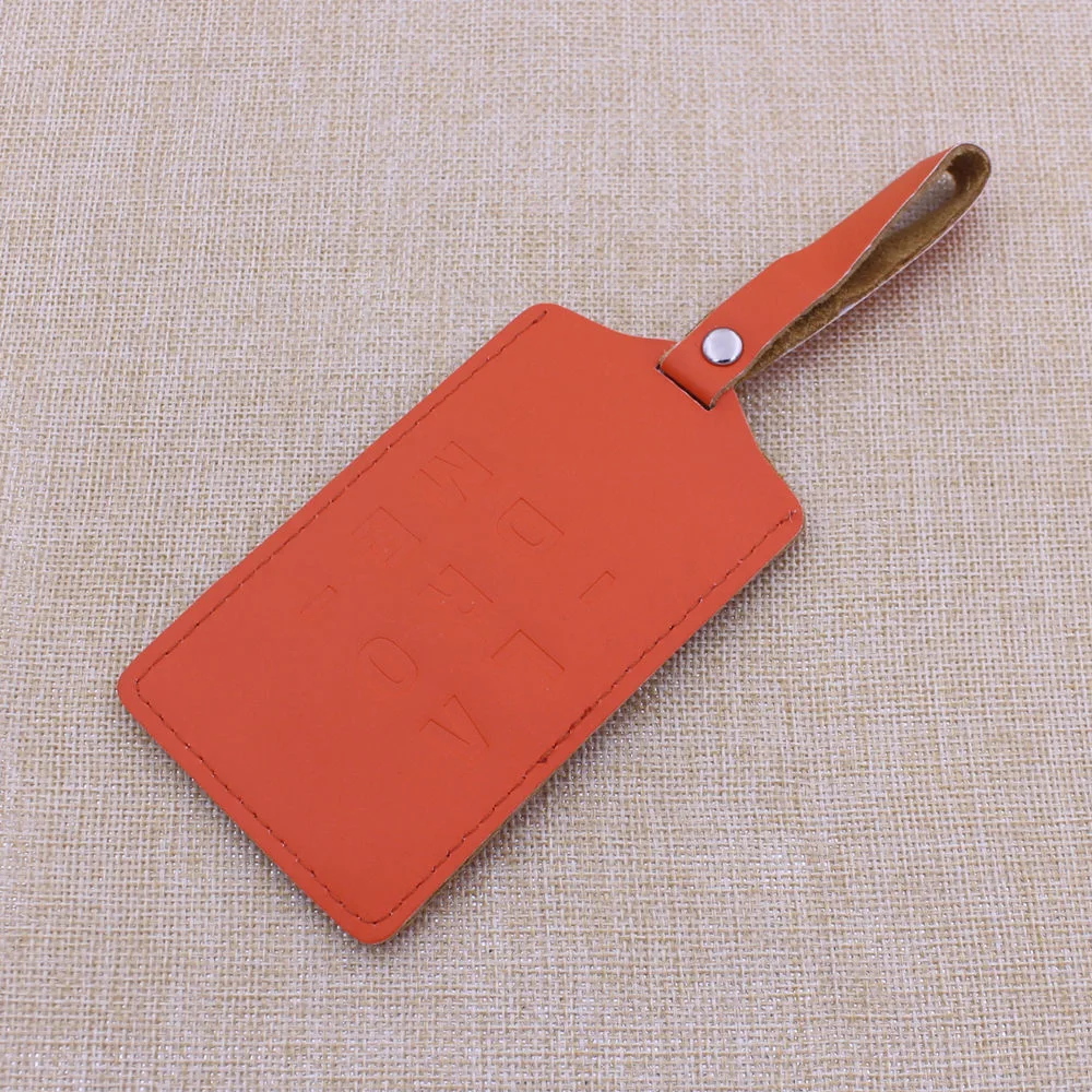 2015 Custom PU Leather Luggage Tags with Embossed Logo