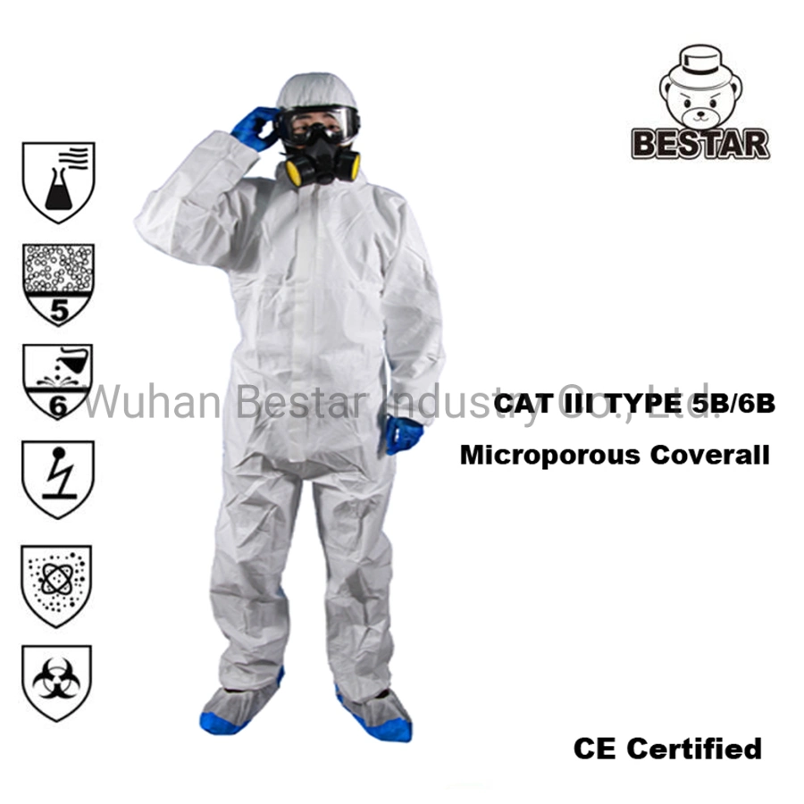 CE Certified High quality/High cost performance  Good Price Cat III Type 5b/6b Laminated Sf Safety Coverall Protective Suit