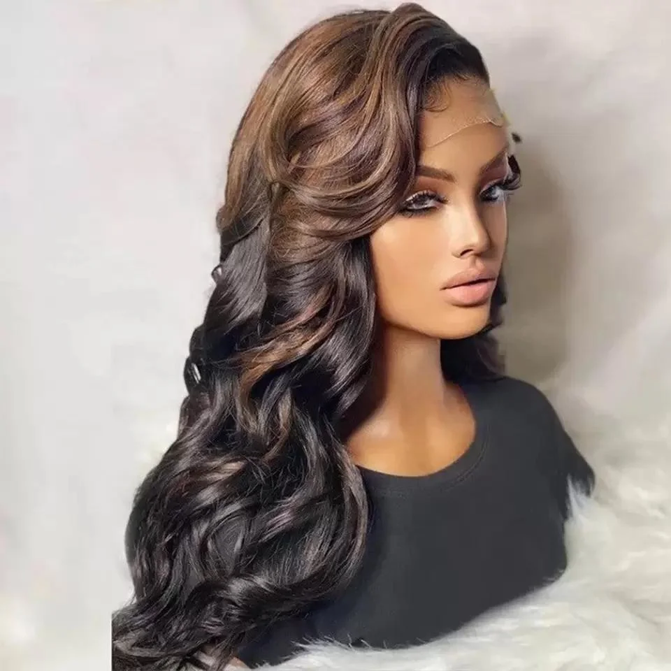 High Quality Ombre Lace Front Human Hair Wigs Highlight Color Brazilian Remy Spring Bouncy Curly 13X4 13X6 HD Lace Frontal Wigs