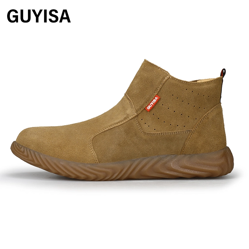 Guyisa Outdoor Fashion Safety Shoes Wear-Resistant Outdoor Work High-Quality Anti-Smashing Steel Toe Protection Safety