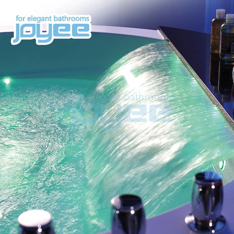 Joyee High quality/High cost performance  Acrylic Marble Top Round Drop in Whirlpool Jet Indoor Jakuzzi Massage Hot Tub Bathtub for 2 Person Sex