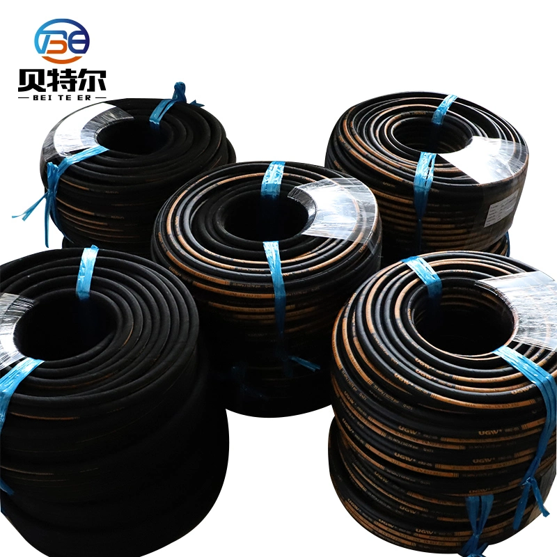 Hydraulic Hose Steel Wire Braided Rubber Pipe SAE 100 R1at with Fittings Manufacturer Black Grey Orientflex ISO API Accept