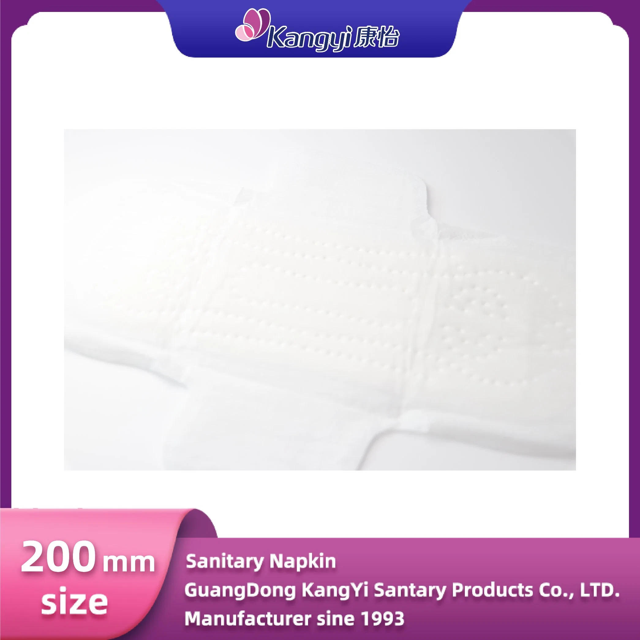 200mm Minimonas Sanitarias Ultra-Short para Lady Period Minimita Ultra-Thin Almohadilla sanitaria