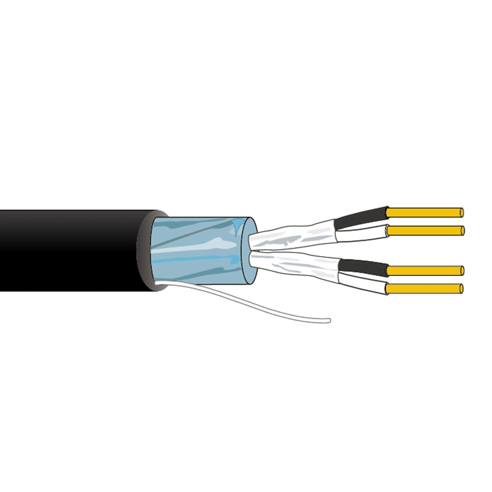 كبل أجهزة قياس الاتصال المدرعة كبل مزدوج مجدول سلك نحاسي كهربائي 2000V PVC Cat BS5308 Part2 Type2