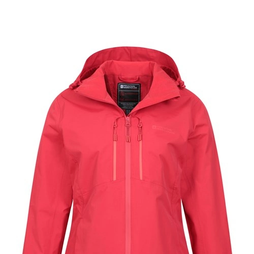 OEM Red Damen wasserdichte Jacke Polyester Windbreaker Frauen Jacke mit Abnehmbare Kapuze