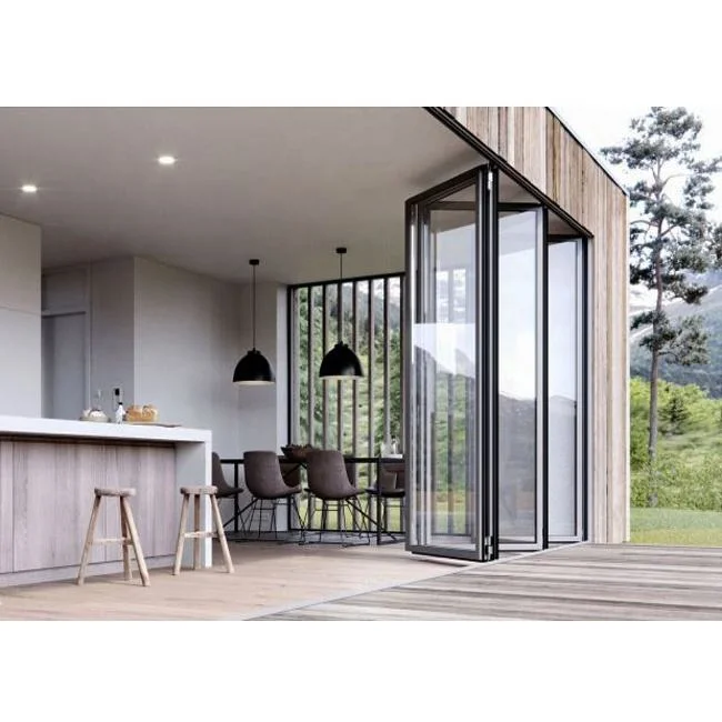 Großhandel/Lieferant Hersteller Bi Fold Küche Patio Aluminium Profile Bifold Sicherheit Eingangstür