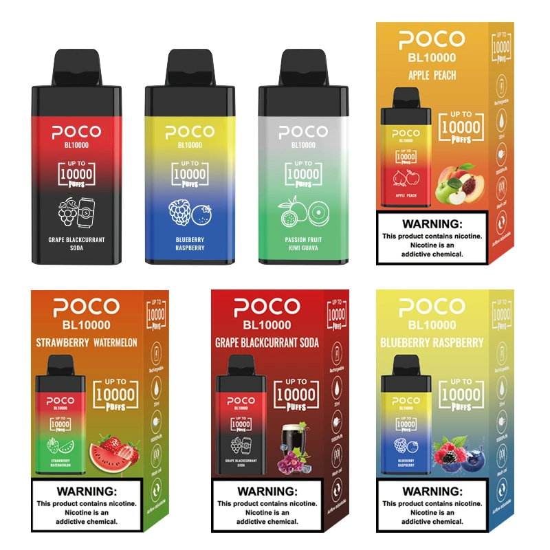 10K Puffs Poco Bl10000 Disposable Electronic Cigarette Adjustable Airflow Mesh Coil Wholesale/Supplier E Cigarette Type-C Rechargeable E CIGS with 10flavors