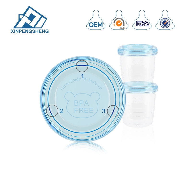 Food Grade Plastic Breast Milk Storage Bottle with PP Cap