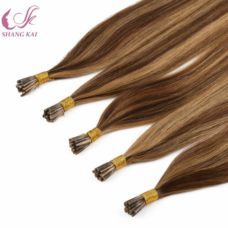 High quality/High cost performance  Unprocessed Virgin Raw Brazilian Hair Extension Stick Double Drawn I Tip Hair