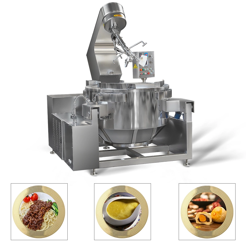 China Big Industrial Commercial Automatic Multi Planetary Tilting Curry Chili Bean Paste Mixing Making Electric Gas Steam Wild Rice Stuffing Cooking Equipment